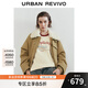 UR【HOT】2025冬季新款女裝復(fù)古工裝羊羔毛領(lǐng)羽絨服UYL150036 卡其 (偏寬松) S