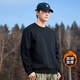 拓路者（Pioneer Camp）冬季長(cháng)袖衛衣男寬松大碼休閑純棉上衣加絨保暖圓領(lǐng)外套男生秋冬款 黑色 2XL