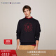 TOMMY HILFIGER秋冬男裝純棉商務(wù)休閑重工徽章刺繡純色合身內搭圓領(lǐng)T恤衛衣 藏青色DW5 L （推薦：150-165斤）
