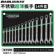 保聯(lián)超薄兩用扳手套裝扳手快速不銹鋼梅花扳手梅開兩用(8-24)14件套