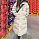 天丂白色中長款羽絨棉服女新款韓版冬季棉襖棉衣加厚過膝外套面包服 韓版棉服【米白色 M 110-130】