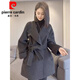 皮爾卡丹（pierre cardin）雙面羊絨大衣女2025新款秋冬感小個(gè)子高端羊毛赫本風(fēng)毛呢外套 深灰色 S 118斤以?xún)? title=