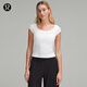 lululemon丨Cap-Sleeve 女士蓋肩袖亨利領(lǐng) T 恤 LW3IGFS 白色 XS