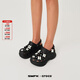 SMFKX CROCS 聯(lián)名款 明星同款時(shí)尚休閑百搭厚底增高透氣洞洞鞋拖 黑鉆石 36-37