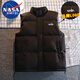 NASA MARVEL棉馬甲秋冬季男棉衣無袖加厚保暖半袖上衣立領(lǐng)情侶款 黑色 4XL 