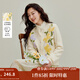 茵曼2025秋冬女裝新款甜美花朵刺繡開衫毛衣清新風(fēng)圓領(lǐng)寬松針織衫 白杏 M