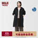 無(wú)印良品（MUJI）女式 不易沾水防紫外線(xiàn)風(fēng)帽長(cháng)大衣防曬風(fēng)衣女裝25年早秋外套連帽 深藏青色 M （160/84A）