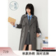 紫涵（ZIHAN）紫涵中長(cháng)款翻駁領(lǐng)風(fēng)衣女2025秋季新款氣質(zhì)休閑寬松雙排扣直筒外套 灰色 M