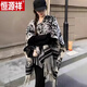恒源祥斗篷披肩美拉德圍巾格子2024秋冬新款時尚高級感外搭女流蘇披風 [水墨畫]披肩