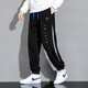 三葉草貝殼頭秋冬季新款正品純棉針織運動(dòng)褲男休閑束腳大碼衛褲保暖長(cháng)褲潮 黑色春秋款 XL碼【建議體重125-145斤】