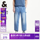 杰克·瓊斯（JACK&JONES）25年男裝909束腳牛仔褲男士秋季寬松潮流松緊腰褲子休閑長褲 E39中藍(lán)牛仔 常規(guī) 31 175 W31