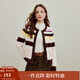 茵曼2025秋冬女裝新款多巴胺撞色條紋毛衣顯瘦圓領(lǐng)針織開(kāi)衫外套  彩條 M
