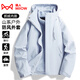 貓人（MiiOW）沖鋒衣防風(fēng)夾克外套女男三合一兩件套秋冬大碼抓絨內(nèi)膽保暖登山服 KK96888月光蘭-女 XL