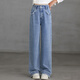 優(yōu)優(yōu)1點(diǎn)（Yoyo one）女童牛仔褲新款兒童春裝洋氣春秋褲子大童秋冬加絨保暖闊腿褲長(cháng)褲 13038藍色【春秋款】 160cm