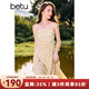 百圖betu女裝秋季新款連衣裙復古波點(diǎn)收腰顯瘦吊帶裙裙子2407X07 黃色 M