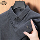 老爺車(chē)中老年長(cháng)袖t恤男士春秋季款爸爸寬松polo打底針織衫春天上衣T男裝 6903灰色 L 體重120-135斤