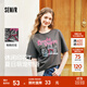 森馬（Semir）短袖t恤女中長(zhǎng)款寬松顯瘦萌寵印花上衣2025夏裝新款透氣套頭衫 褐灰20867-系蝴蝶結(jié)的小狗 M