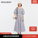 moussy【新復古回潮】 復古文藝風(fēng)格紋露肩長(cháng)款連衣裙028HSZ30-0851 990混色 S 00001