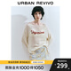 UR2025秋季新款女裝慵懶休閑一字領(lǐng)字母長袖針織衫UYL950079 米白 S