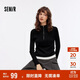 森馬（Semir）毛衣女短款撞色假兩件百搭女士?jì)却钋锇腴_(kāi)襟修身毛衫107524107006
