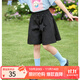 茵曼（INMAN）童裝2025夏季新款外穿五分褲子中大童女孩運動(dòng)黑色夏裝短褲 午夜黑 120