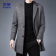 羅蒙（ROMON）毛呢大衣男商務(wù)休閑中長(cháng)款風(fēng)衣外套保暖大衣男裝ZH808灰色XL