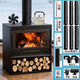 維諾亞2025新款真火燃木壁爐木柴柴火家用取暖客廳農村民宿取暖爐 80平下【圍爐-煮茶取暖】60型+黑色防銹煙管