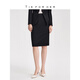TIE FOR HERTieForHer 簡(jiǎn)約時(shí)尚高級感職場(chǎng)通勤百搭顯瘦一步半裙包臀裙 石墨黑 S