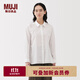 無(wú)印良品（MUJI）女式水洗平紋襯衫領(lǐng)長(cháng)袖襯衫襯衣內搭女裝秋季外搭薄款外套 白色 M （160/84A）