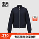 本來(lái)（benlai）女士棒球服夾克女2024秋冬新款加厚內里羊羔絨保暖外套女 墨藍 S