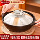 陶煲王韓國(guó)石鍋拌飯專(zhuān)用砂鍋家用陶瓷韓式大醬鍋米村拌飯碗煲仔飯小沙鍋 寬口淺煲-花火 1.6L