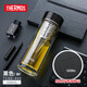 膳魔師（THERMOS）玻璃杯雙層辦公水杯子帶過濾茶漏茶水分離商務(wù)耐高溫送禮佳品 TCGD-400-BK黑色400ml