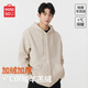 名創(chuàng  )優(yōu)品（MINISO）重磅羊羔絨外套男秋冬美式保暖衣服加絨加厚連帽開(kāi)衫拉鏈杏色衛衣 【加厚羊羔絨】杏色 XL /180(體重140-160斤)