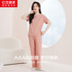 紅豆居家睡衣女棉夏季薄款短袖長褲女士家居服午后粉165/88A