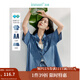 茵曼（INMAN）防曬涼感牛仔襯衫2025夏季女裝新款短袖寬松百搭萊賽爾襯衣 牛仔藍(lán) XL