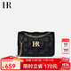 HR赫蓮娜女包包單肩斜挎包頭層牛皮印花時(shí)尚通勤菱格鏈條包生日禮物 黑色【經(jīng)典】