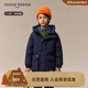 Teenie Weenie Kids小熊童裝秋男女童連帽刺繡保暖三防派克羽絨服 藏青色 160 cm
