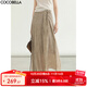 COCOBELLA新國風(fēng)古法染色半身裙25夏不規則綁帶長(cháng)裙HS3031 奶茶 L