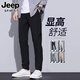 JEEP SPIRIT休閑褲男春夏新款直筒修身韓版潮流商務(wù)黑色西裝長(zhǎng)褲子男 8015黑色 31