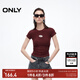 ONLY2025夏季新款胸前鏤空字母設(shè)計(jì)短袖圓領(lǐng)正肩T恤女|125201038 E17茶色葡萄酒 M