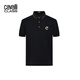 CAVALLI CLASS春季新款男裝時(shí)尚休閑T恤燙鉆透氣舒適男式翻領(lǐng)短袖Polo衫 黑色 52