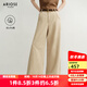 艾諾絲雅詩(shī)【商場(chǎng)同款】2025秋季新品百搭丹寧長(cháng)絨棉直筒牛仔褲子女40713203 淺咖色 M