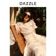 DAZZLE地素 邱天同款  連衣裙2024年早秋女裝毛邊肌理感蛋糕 白色 M