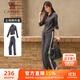 駱駝（CAMEL）立領(lǐng)健身女裝撞色修身兩件套運動(dòng)服 Y24CAWL6620 墨灰 L