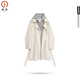 輝烈大碼美式拼接假兩件連帽風(fēng)衣外套春秋季300胖mm設計感大衣 杏色 XL [120-150斤]