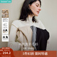 茵曼（INMAN）2025秋冬女裝新款一體半高領(lǐng)可機洗羊毛衫針織毛衣打底衫 米杏色 L