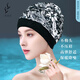 2025新款時(shí)尚高顏值百褶泳帽女成人布料大頭圍長(zhǎng)發(fā)護(hù)耳加大不勒頭 水墨繁花