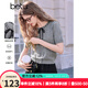 百圖betu女裝2025春夏新款毛針織衫蝴蝶結(jié)綁帶短袖針織衫女2502T06 灰色 M