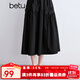 百圖betu女裝2025夏季新款半身裙松緊高腰女裙立體蝴蝶結(jié)裙子2504X01 黑色 M