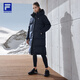 FILA 斐樂官方女裝長款羽絨服冬季時(shí)尚基礎(chǔ)連帽保暖羽絨外套運(yùn)動(dòng)外套 深黑-BK 180/96A/XXL